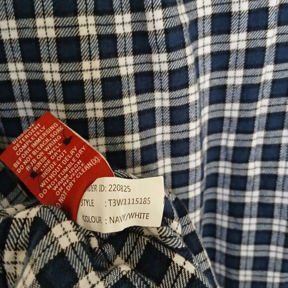 DuxBak Thomas Cook Shirt Men's Small Thermal Brushed Cotton Button Up Blue Plaid - Picture 9 of 11